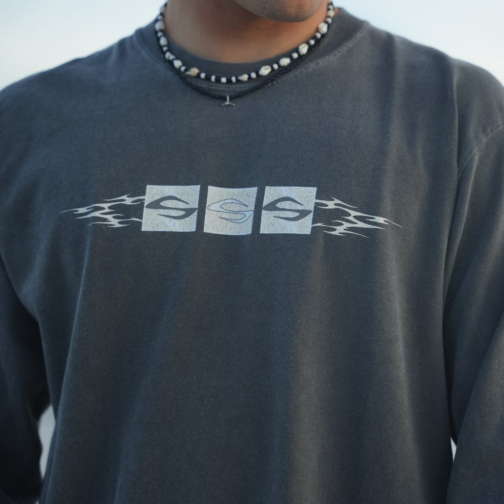 90s LONG SLEEVE - FADED BLACK